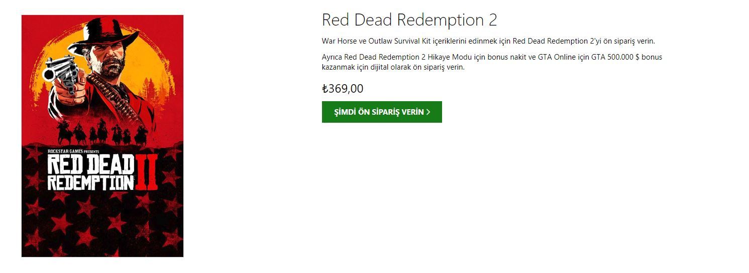 Red Dead Redemption 2 ön sipariş fiyatına zam geldi