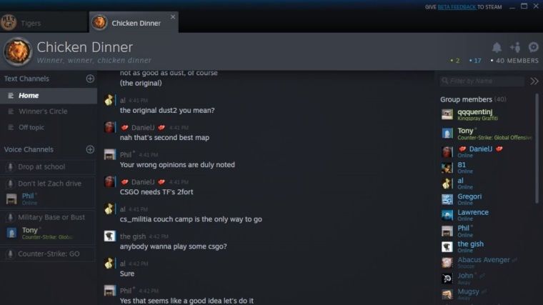 Steam'in yeni sohbet uygulaması Discord'dan rol çalıyor