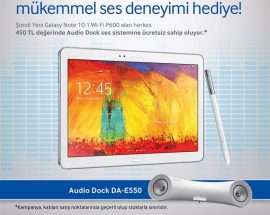 Galaxy Note 10.1 alana, yeni senede Samsung Audio Dock Hediye...