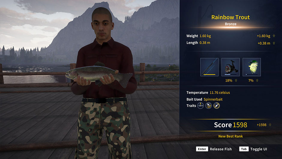 The Angler rainbow trout